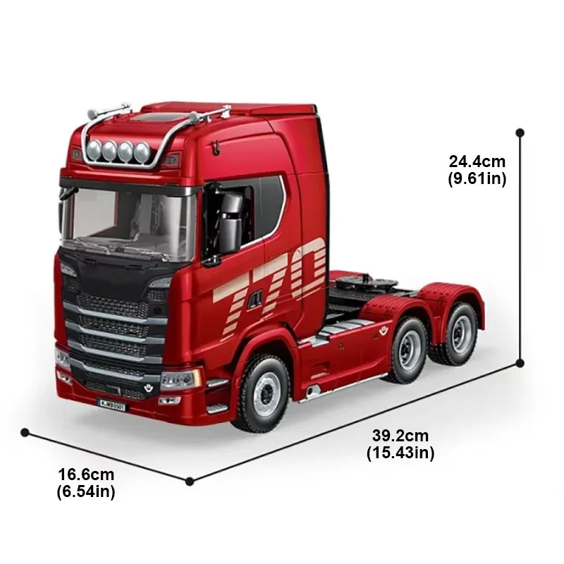 HUINA 770S Rc Truck Trailer Tractor 1/18 1501 Remote Control Car 19 Ch Electric Machine Engineering Cars Radio Controlled Toys
