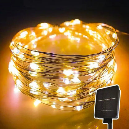 LED Solar Powered String Lights Copper Wire 8 Modes Solar Fairy Lights Outdoor Waterproof for Garden, Patio, Party, Christmas