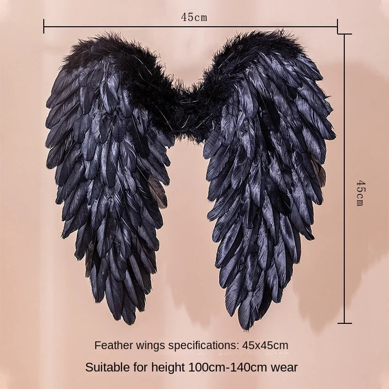 White Angel Feather Wings Festival PartyDecoration Props Scene Decoration Children Adult VictoriasSecret Fashion ShowPerformance