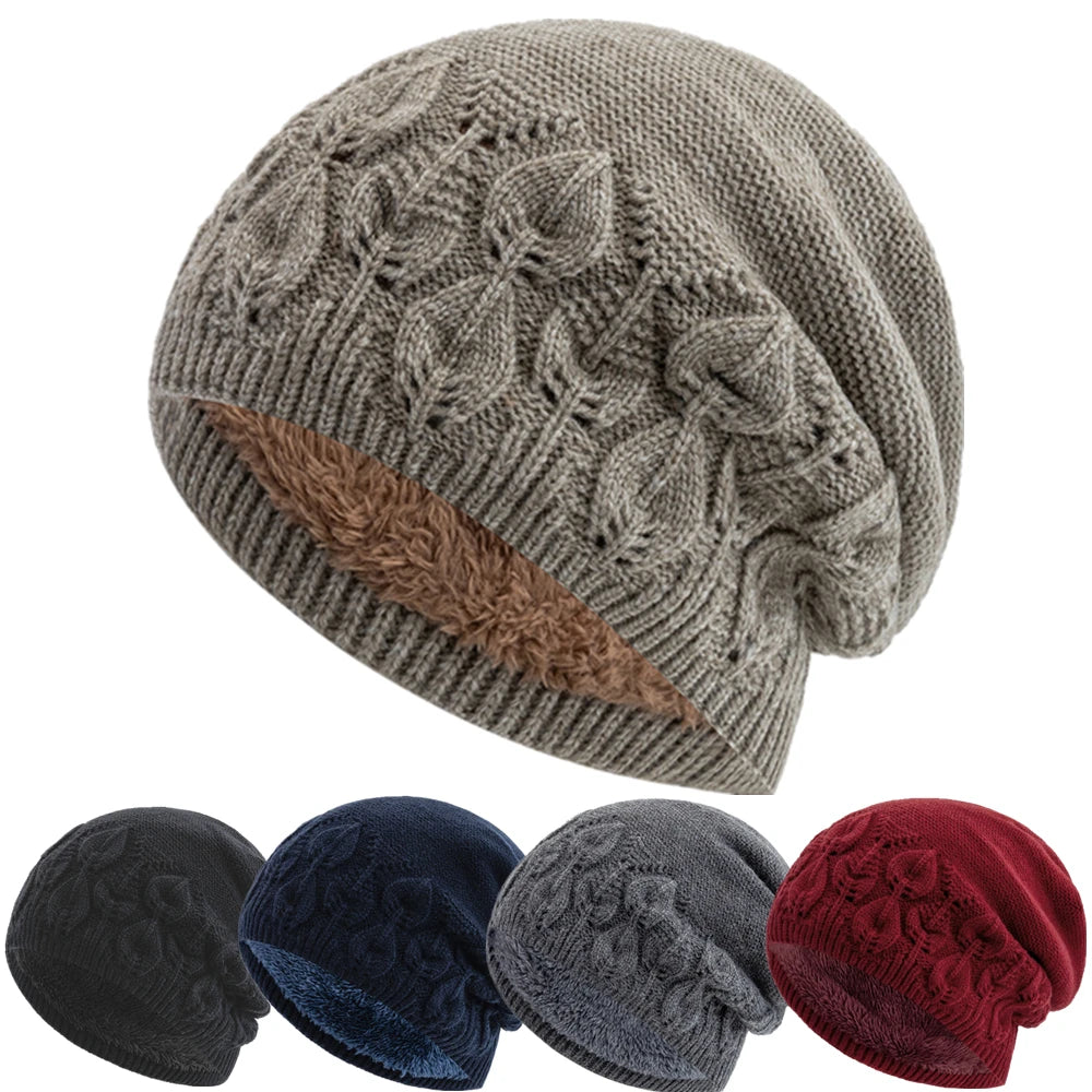 New Style Winter Hat Fashion Plush Fur Lined Hat For Men And Women Outdoor Peacock Feathers Figure Beanie Keep Warm Winter Cap