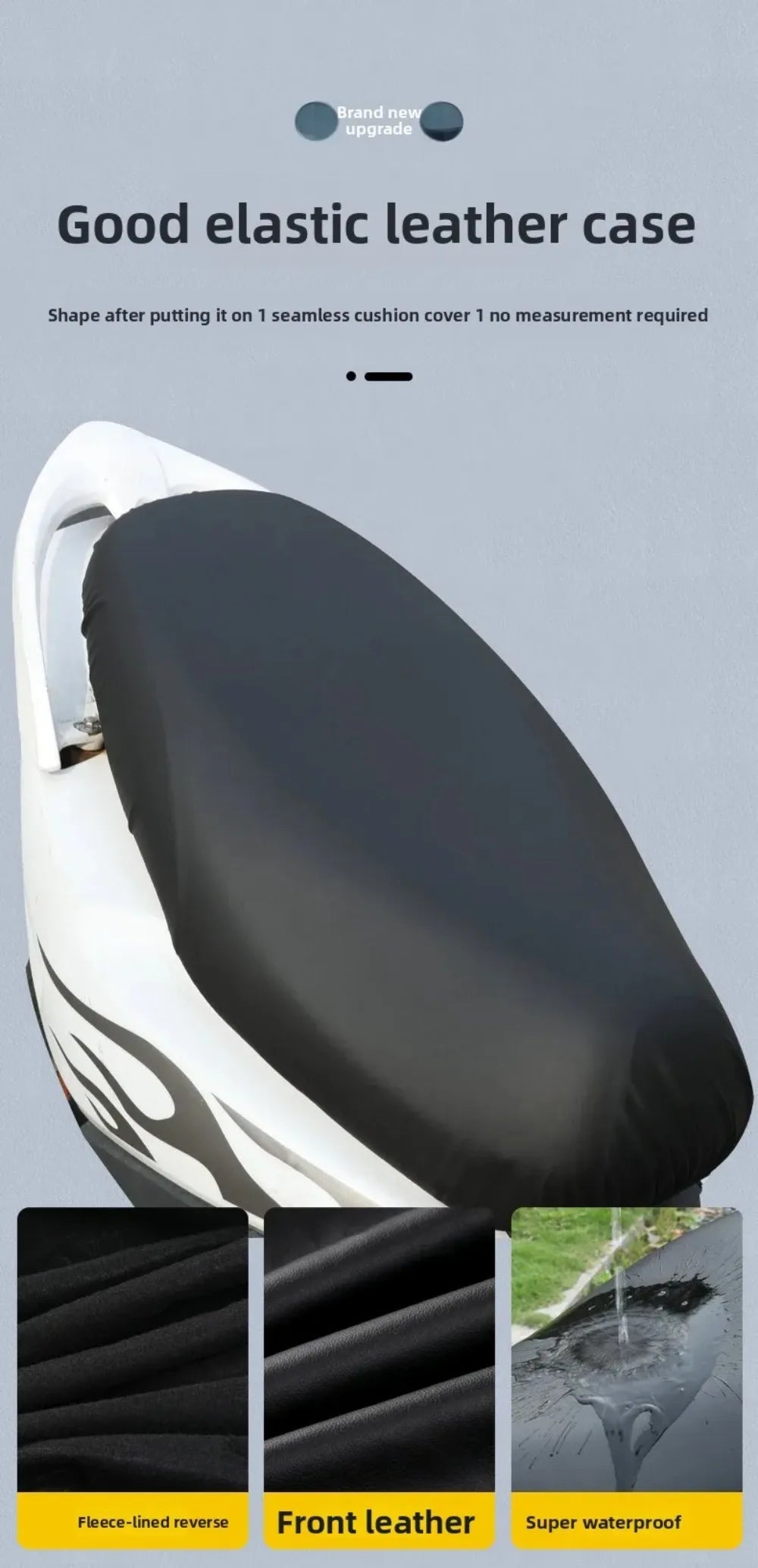 Motorcycle Seat PU Leather Cover Waterproof Dustproof Sunscreen Motorbike Scooter Cushion Seat Cover Protector Cover Accessories