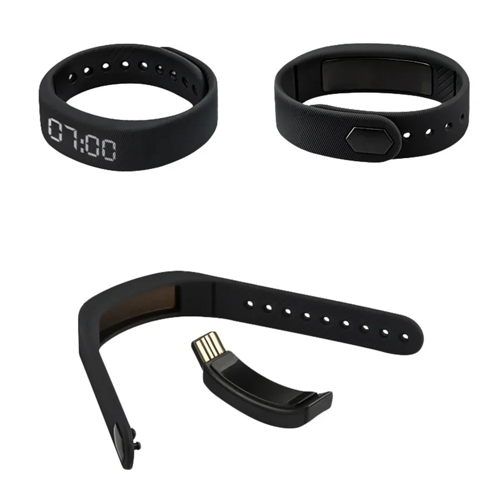 LED Digital Smart Bracelet Waterproof Smart Clock Smartband Vibration Alarm Reminder with Running Pedometer Monitor Smart Band