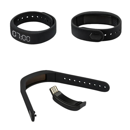 LED Digital Smart Bracelet Waterproof Smart Clock Smartband Vibration Alarm Reminder with Running Pedometer Monitor Smart Band