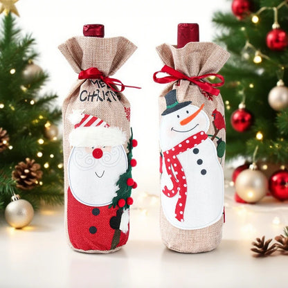 Christmas Wine Bottle Cover Merry Christmas Decorations For Home 2025 Navidad Noel Natal Ornaments Xmas Gift Happy New Year 2026