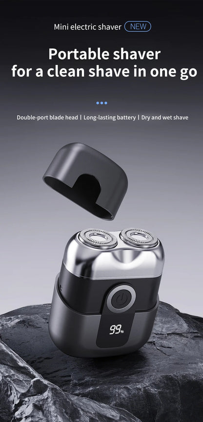 Mini electric shaver, compact and fast charging for home use, men's car shaver, portable for home use, gift for father and boyfr