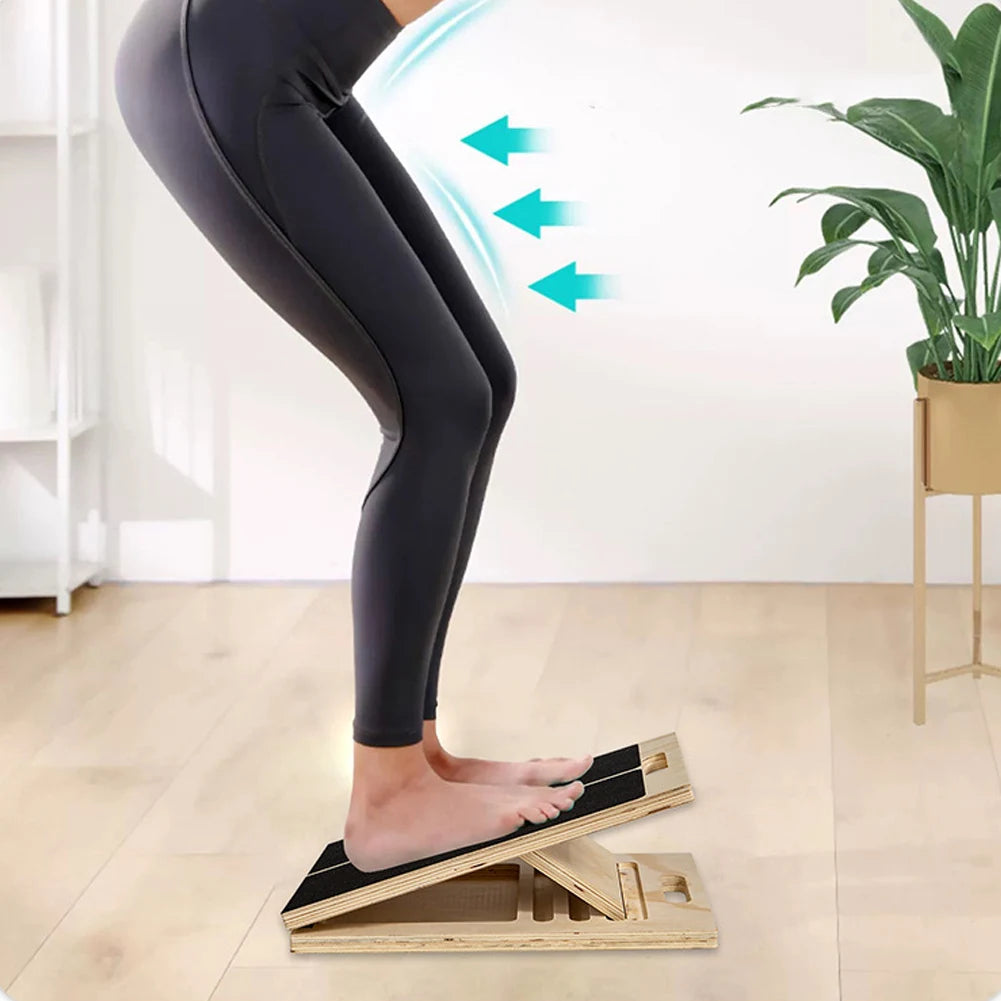 Wooden Slant Board Adjustable Incline Board Portable Calf Stretcher Heavy Duty Calf Stretch Board for Knees Ankle Heel Feet Leg