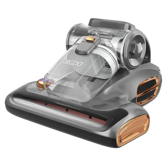 EU Stocks JIGOO T600 Bed Mattress Vacuum Cleaner Grey-EU-Dual Cup Design-99.99% Dust Mite Removal with Aroma-Diffused System