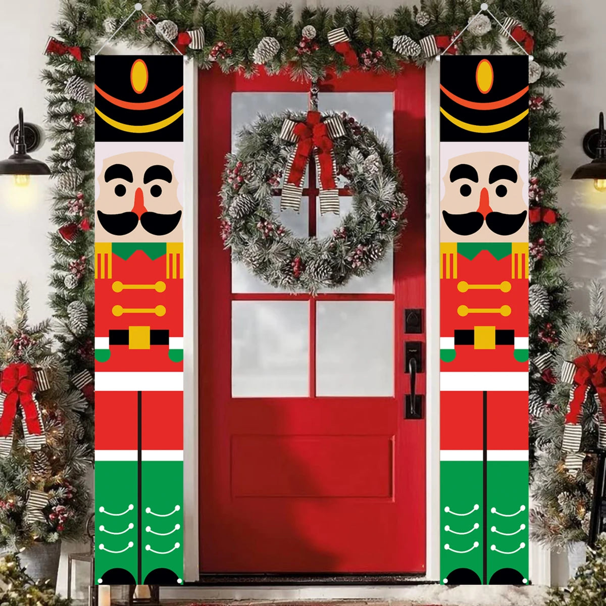 Merry Christmas Door Banner Decoration 2025 Christmas Decor for Home Xmas Hanging Ornaments Navidad Noel Gifts New Year 2026
