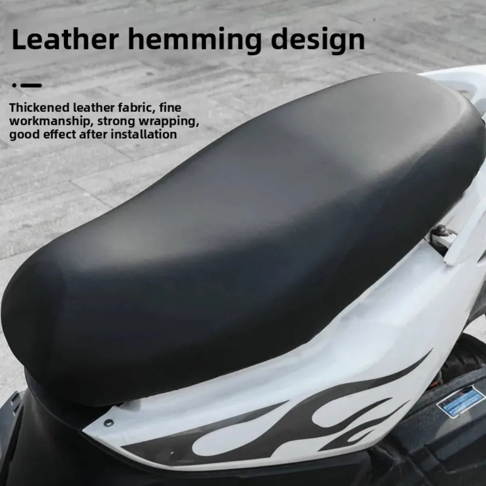 Motorcycle Seat PU Leather Cover Waterproof Dustproof Sunscreen Motorbike Scooter Cushion Seat Cover Protector Cover Accessories