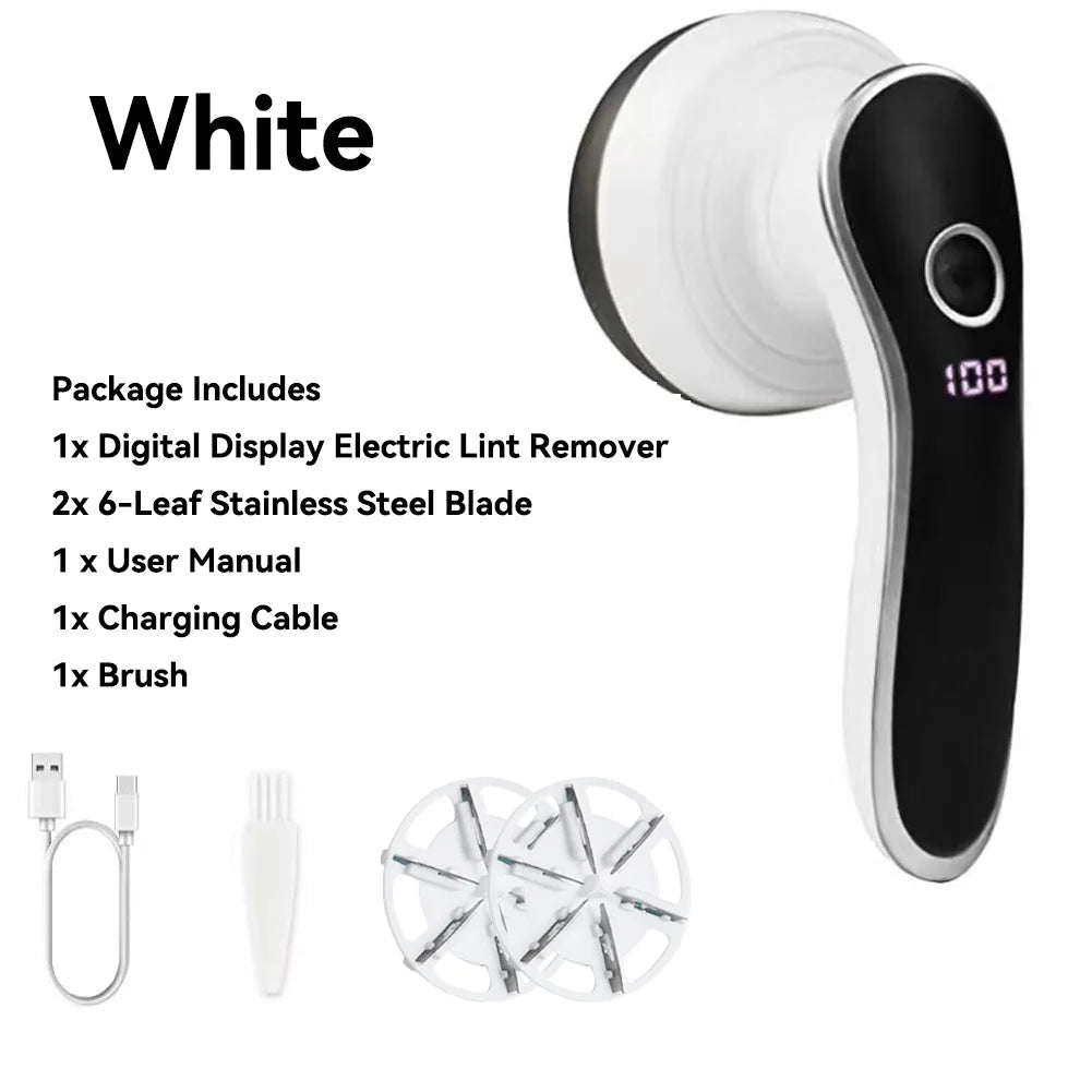 Electric Digital Display Lint Remover Rechargeable Pellet Fabric Shaver For Clothing Clothes Fluff Hair Balls Portable Remover