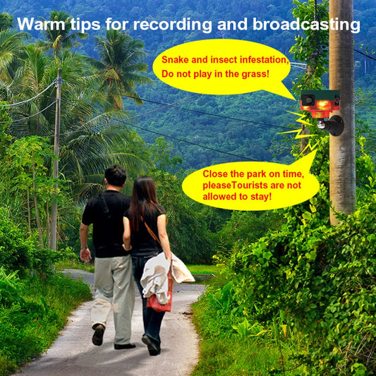 Solar Pigeon Bird Repellent with Flashing Light 1200mAh Beast Repeller 360-degree Induction Alarm IP55 for Wild Boar Rabbit Deer