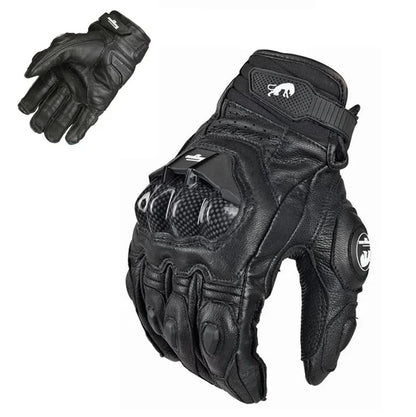 Mens Women 4 Season Driving Supertech Black/White Motorcycle Leather Gloves Racing Glove Motorbike Cowhide Race Bike Knight