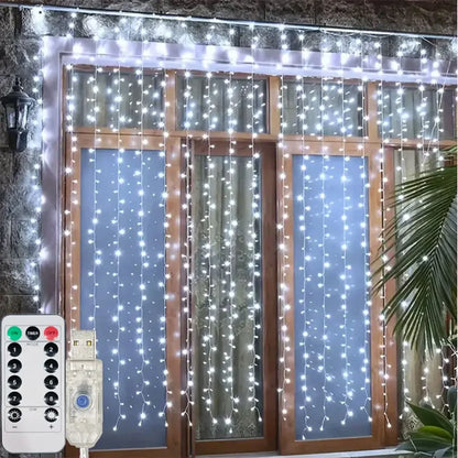 3M/6M LED Curtain Garland Fairy Lights with 8 Modes for New Year 2026 Navidad 2025 Christmas Tree Party Wedding Decoration