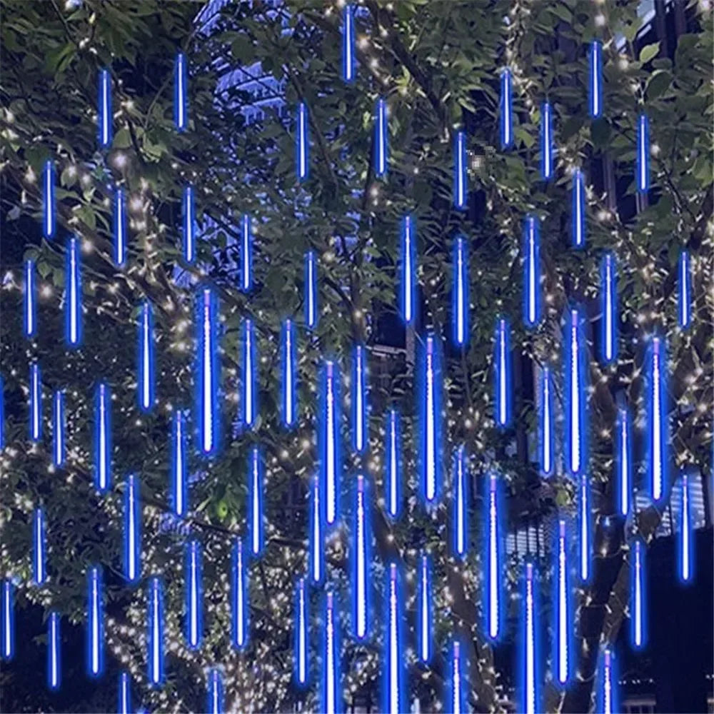 2025 30/50cm USB LED Meteor Shower Lights Falling Rain Drop Fairy String Light for Christmas Party Garden Holiday Decorations