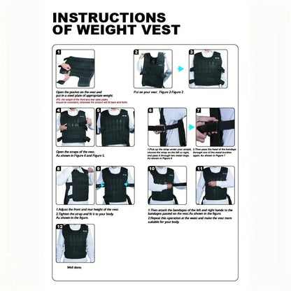 Adjustable Weighted Vest & Ankle/Wrist Weights Set – Strength Training Gear