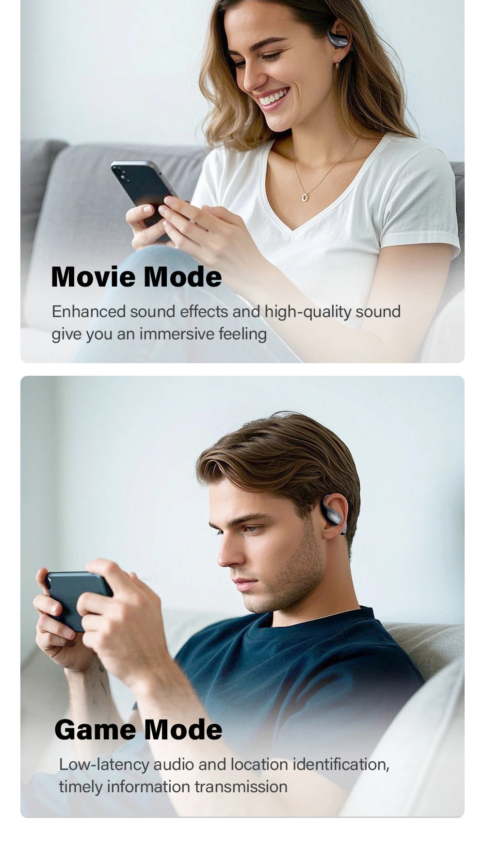 Miniso MS189 AI Translation Bluetooth Earphones Sports Wireless Headset LCD Color Touch Screen 8-Hour Battery Life Stereo Bass