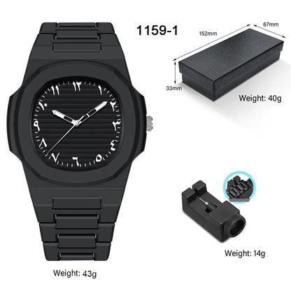 Men's Arabic Numeral Quartz Watch 30-Meter Water Resistance Casual Sports Silicone Wristband Watch Clock Nautilus Design Watch