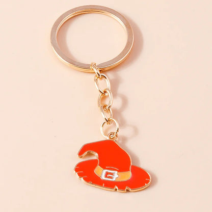 Aihua Gold Color Fashion Halloween Keychain Enamel Creepy Ghost Spider Mummy Pumpkin Keychains Keyring for Women Halloween Night