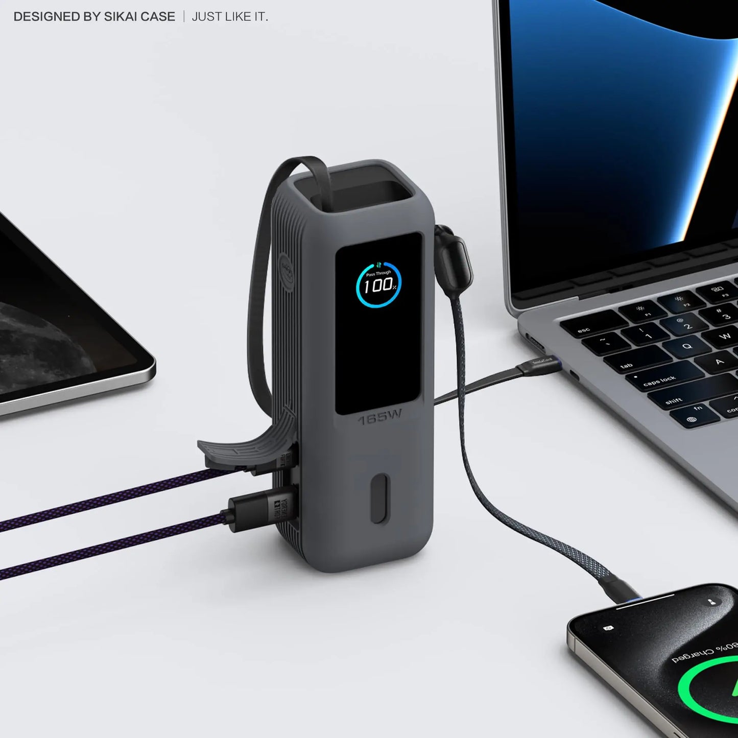 SIKAI Silicone Case for Anker Zolo 165W 2in1 Power Bank Shockproof Protective Cover Soft Durable Portable Charger case