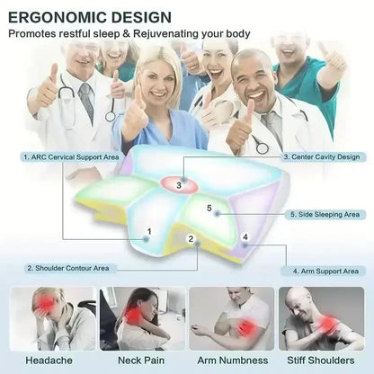 Sleep Memory Neck Pillow Butterfly Slow Rebound Comfortable Memory Foam Sleep Pillow Cervical Orthopedic Neck Massage Bed Pillow