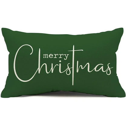 New Christmas style simple letter double-sided printed linen pillow for home decoration, sofa waist pillowcase