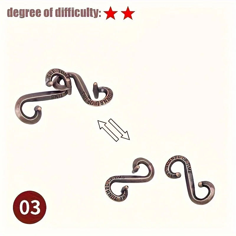 A classic intellectual metal puzzle toy, a difficult educational game toy for Christmas, Thanksgiving and birthday gifts