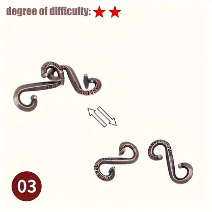 A classic intellectual metal puzzle toy, a difficult educational game toy for Christmas, Thanksgiving and birthday gifts