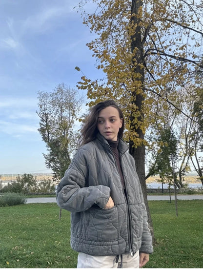 Quilted Cotton Jacket for Women Traf 2024 Winter New Arrival Zw Series Soft Lenzing Fabric Vintage Warm Coat 4088242