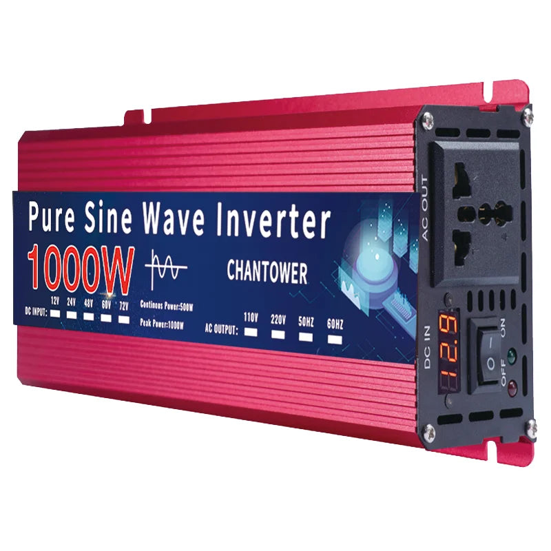 Pure Sine Wave Inverter 12V 220V 24V 110V 1000W 2000W 3000W 4000W 5000W DC To AC Portable Power Converter Car Solar Inverter