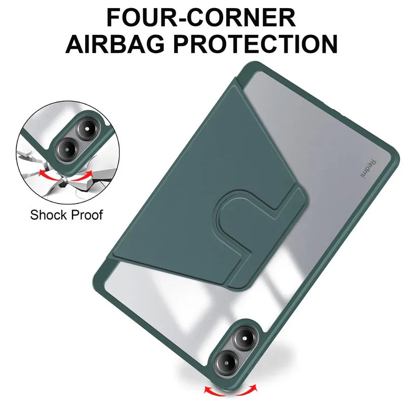 For Redmi Pad Pro 12.1 inch 360 Rotating Magnetic Smart Tablet Cover For Xiaomi Redmi Pad Pro 12.1 2024 Case with Pencil Holder