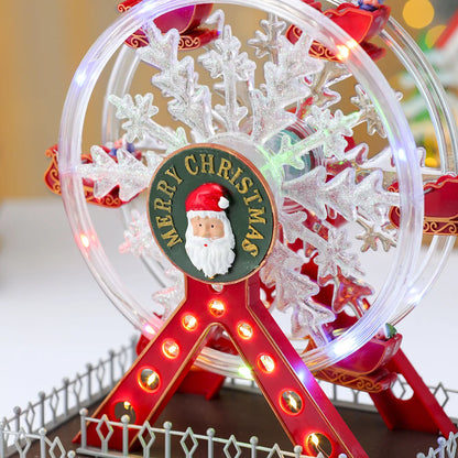 Xmas Santa Claus Spinning Light Up Ferris Wheel Octavo 2025 New Year Christmas Gift Christmas Home Party Decoration Ornament