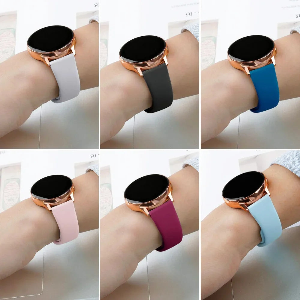 20mm 22mm strap For Samsung Galaxy watch 5 pro/6/4/Classic/Active 2/Gear S3 frontier silicone bracelet Huawei GT 2/2e/3 pro band