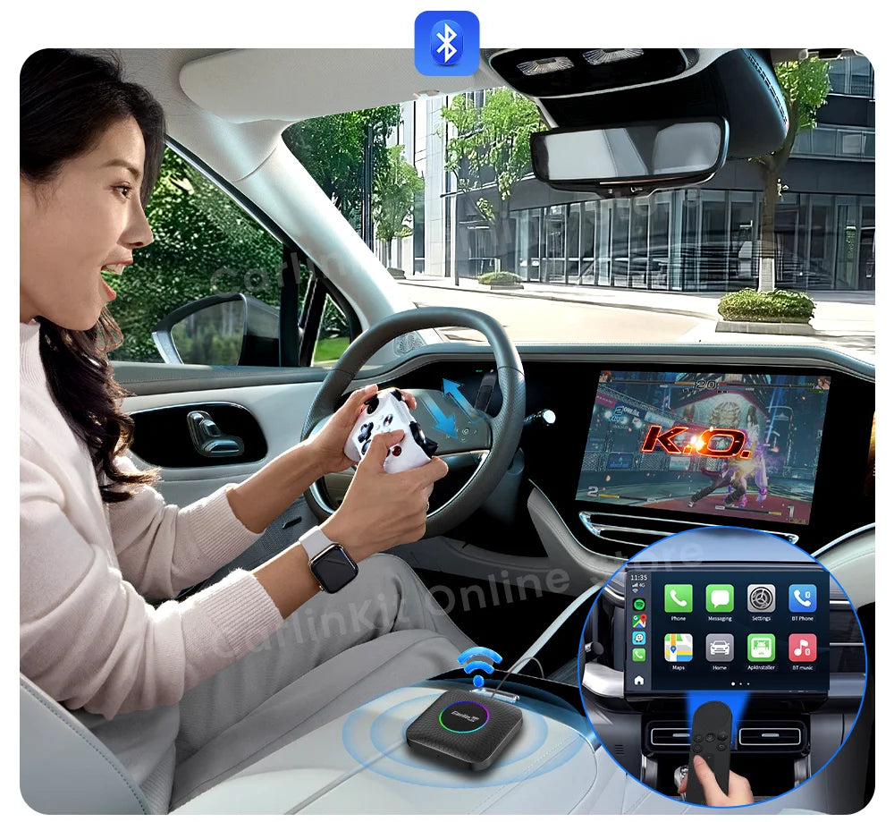 Carlinkit Android 13 Tv Box LED 8+128GB CarPlay Wireless Android Auto Wireless Adapter Support Youtube Netfilx IPTV Spotify GPS