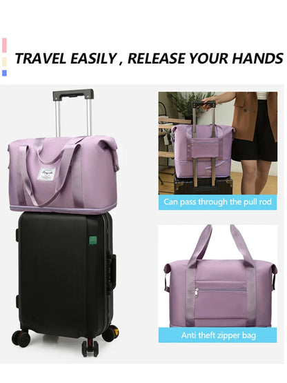 Waterproof Travel Duffel Bag – Large Capacity Nylon Gym Tote for Women**