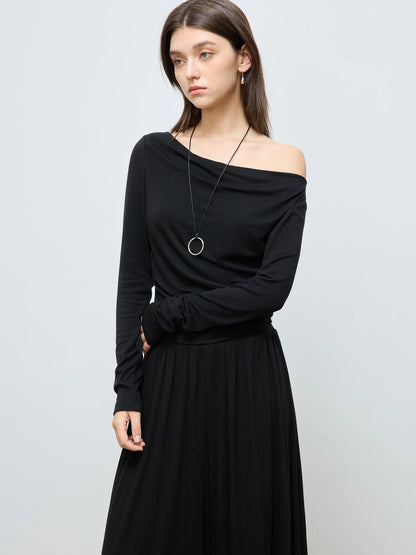 Women's Slim Fit Wool Blend Long Sleeve Top – Spring Office Style