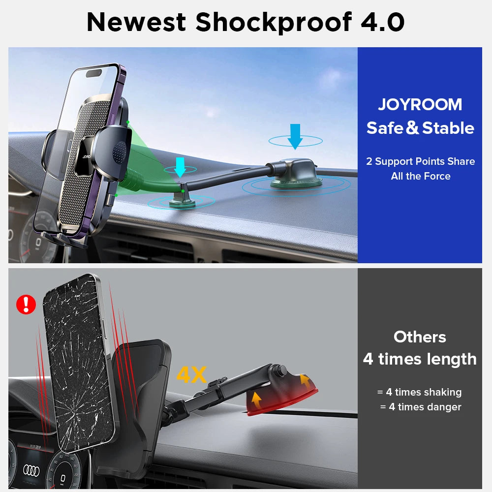 Joyroom 360° Long Arm Car Phone Holder Universal Air Vent GPS Stand Rotating Dashboard Mobile Cell Support For iPhone Samsung