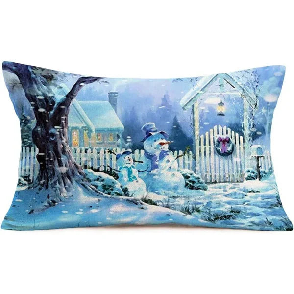 New Christmas style simple letter double-sided printed linen pillow for home decoration, sofa waist pillowcase