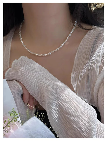 Hengsheng 4-5mm Baroque Freshwater Pearl Necklaces 38cm 45cm 50cm 925sterling Silver Necklaces Jewelry Gift 2025 New Arrivals