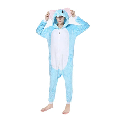 Animal Onesies Lion Tiger Leopard Wolf Fox Zebra Hippo Koala Bat Donkey Rabbit Chinchilla Frog Bee Penguin Dog Kigurumi Adult