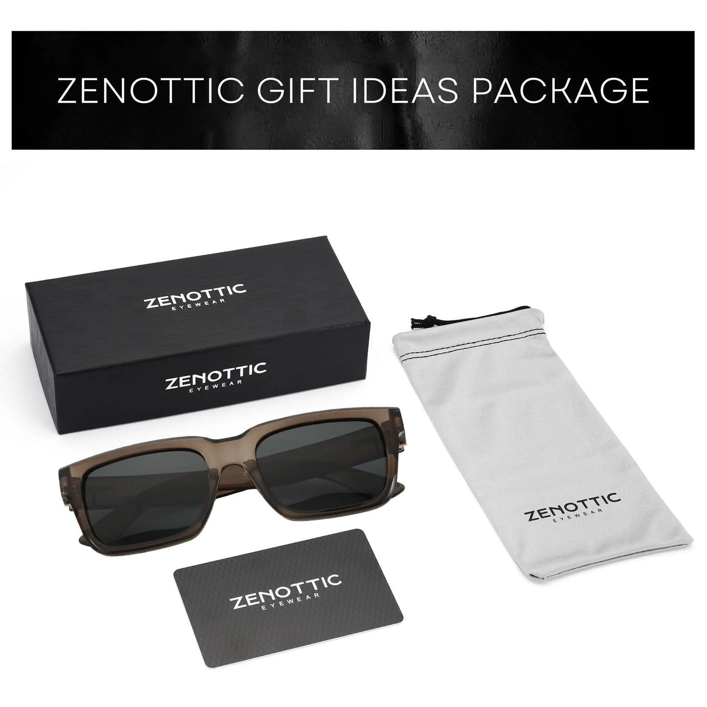 ZENOTTIC Retro Rectangle Sunglasses for Men Women Polarized UV400 Protection Classic Trendy Driving Sun Glasses