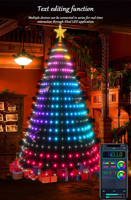2.1M LED Christmas Tree Decorative Light Lntelligent IDeal LED APP Application Control DIY Lmage Light String for Quick Shipping