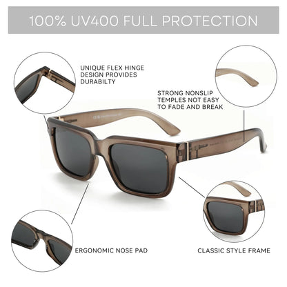 ZENOTTIC Retro Rectangle Sunglasses for Men Women Polarized UV400 Protection Classic Trendy Driving Sun Glasses