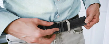 New Golf Sports Elastic Belt Tactical Belt Metal Automatic Buckle Tough Stretch Nylon Men Military Belt 115-135CM Big Size Belts