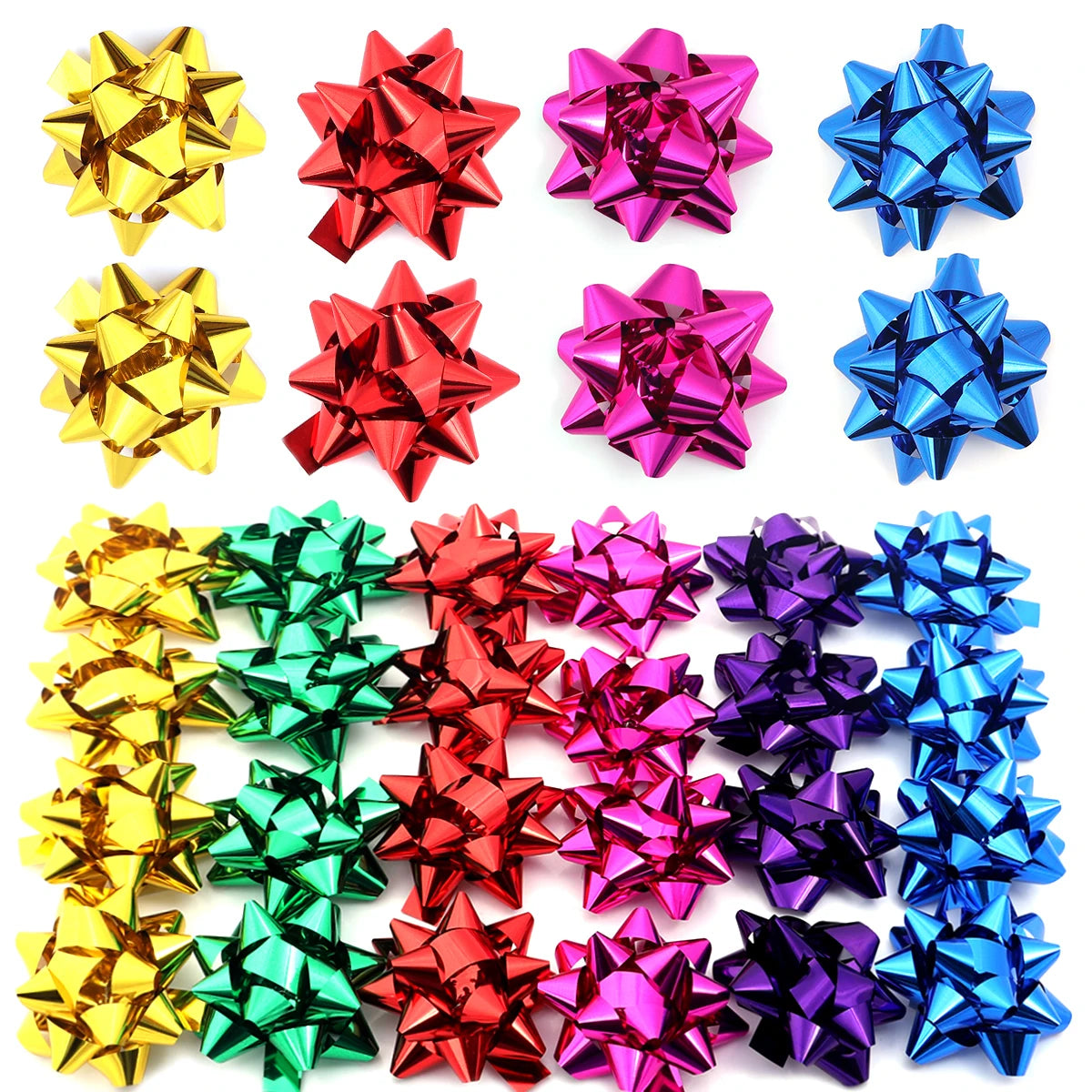 10/20pcs Small Star Bows for Present Wrapping Multi Colors Christmas Ribbon Bows for Parties Birthdays Wedding Holidays