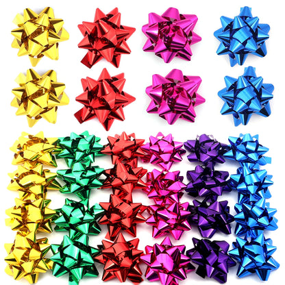 10/20pcs Small Star Bows for Present Wrapping Multi Colors Christmas Ribbon Bows for Parties Birthdays Wedding Holidays