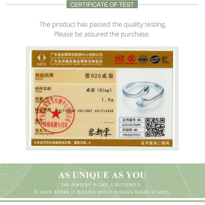 BAMOER 925 Sterling Silver Hug Open Ring Warmth and Love Hand Adjustable for Women Party Jewelry, His Big Loving Family Gift