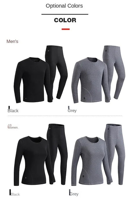 30 Zones Heating Heated Underwear Women Men Motorcycle Jacket USB Electric Heating Underwear Fleece