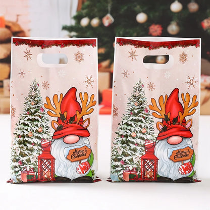 10/25/50pcs Christmas Cute Gift Bags Christmas Party Decoration 2025 Xmas Santa Claus Handbags Navidad Natal New Year Gift 2026