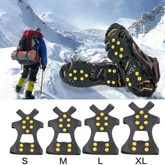 10/5 Teeth Climbing Crampons Anti-Slip Mountaineering Cleats Outdoor Unisex Snow Claw Shoe Covers Walking Hiking Accessories