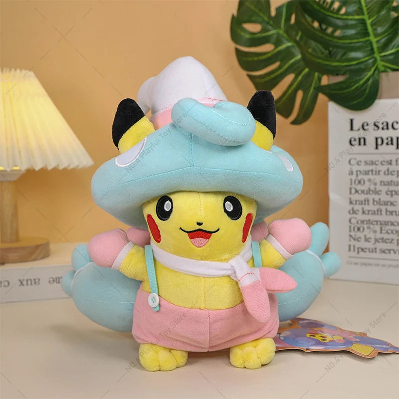 Pokémon Plush Halloween Pikachu Cos Mimikyu Hattrem Full Belly Mode Morpeko with Gengar's Cloak Doll Halloween Christmas Gift